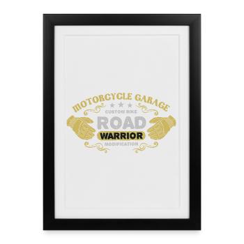Motocyclistes - Affiche encadrée (27 × 37 cm) - noir - Devant