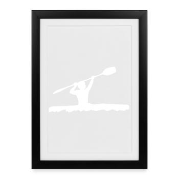 Conducteur de canoë - Affiche encadrée (27 × 37 cm) - noir - Devant