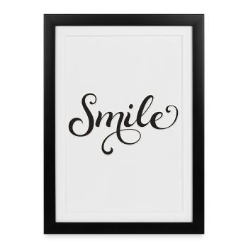 Écriture souriante Écriture Sourire - Affiche encadrée (27 × 37 cm) - noir - Devant