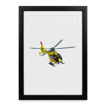 Rescue Helicopter, Helicopter - Framed poster (27 × 37 cm) - black - Front