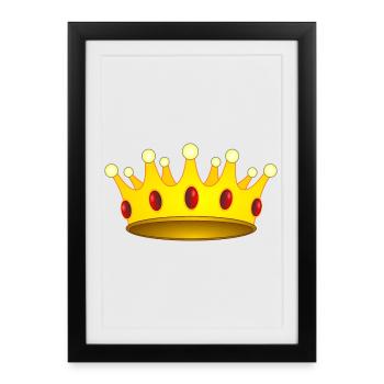 Couronne pour roi ou reine - Affiche encadrée (27 × 37 cm) - noir - Devant
