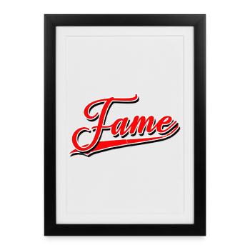 fame fameous famous popular winner known - Framed poster (27 × 37 cm) - black - Front