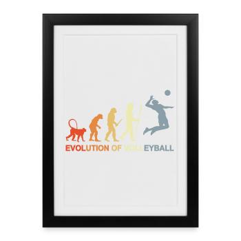 Évolution d’un joueur de volley-ball - Affiche encadrée (27 × 37 cm) - noir - Devant