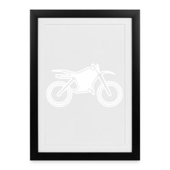 Motocross Bikes Motorcycle Offroad Symbol Logo icon - Framed poster (27 × 37 cm) - black - Front