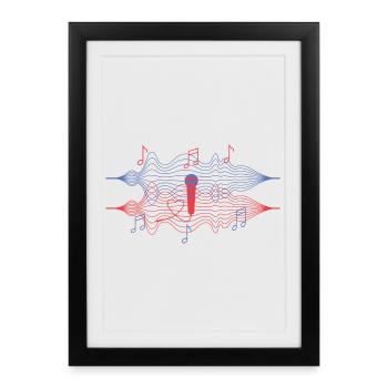 J’adore la musique - Affiche encadrée (27 × 37 cm) - noir - Devant