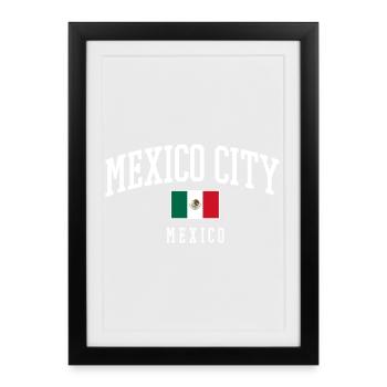 Drapeau typographique de Mexico - Affiche encadrée (27 × 37 cm) - noir - Devant