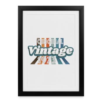 Original Vintage 1973 Surprise Party Bday - Affiche encadrée (27 × 37 cm) - noir - Devant