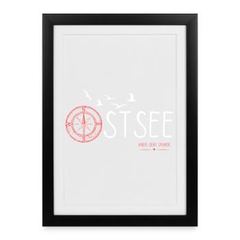 Ostseeküste - Meerliebe - Gerahmtes Poster (27 × 37 cm) - Schwarz - Vorne