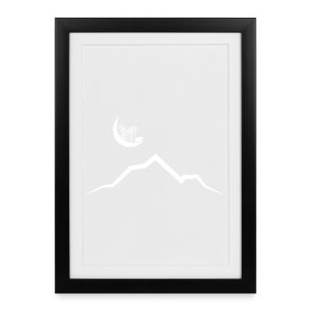 Lune des montagnes de l’Ours - Affiche encadrée (27 × 37 cm) - noir - Devant