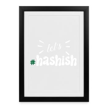 Let's Hash Typography Pattern - Framed poster (27 × 37 cm) - black - Front