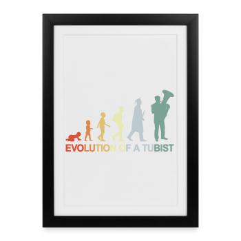 Développement d’un joueur de tuba - Affiche encadrée (27 × 37 cm) - noir - Devant