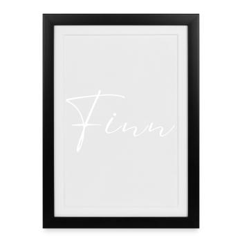 Finn Name T-Shirt Geschenk Für Männer - Gerahmtes Poster (27 × 37 cm) - Schwarz - Vorne
