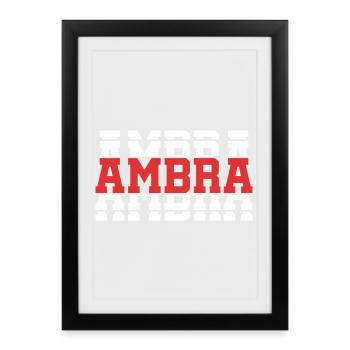t-shirt ambre t-shirt idée cadeau texte empilé - Affiche encadrée (27 × 37 cm) - noir - Devant