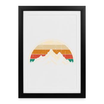 Crimson Peaks Retro Sunset - Framed poster (27 × 37 cm) - black - Front