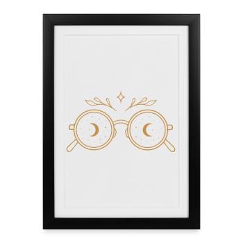 Witchy Glasses with Moons - Midsummer Magic - Framed poster (27 × 37 cm) - black - Front