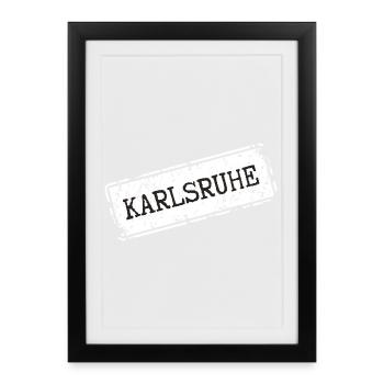 Karlsruhe - Affiche encadrée (27 × 37 cm) - noir - Devant