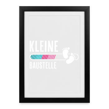 Bientôt Maman PETIT CHANTIER BÉBÉ vient drôle - Affiche encadrée (27 × 37 cm) - noir - Devant