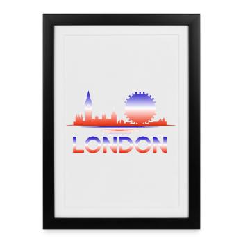 London Skyline Gradient - Framed poster (27 × 37 cm) - black - Front