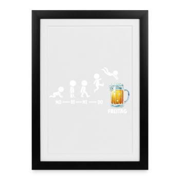 Vendredi week-end Amateurs de bière Buveurs de bière - Affiche encadrée (27 × 37 cm) - noir - Devant