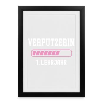 Plasterer apprenticeship 1 year apprenticeship plasterer - Framed poster (27 × 37 cm) - black - Front