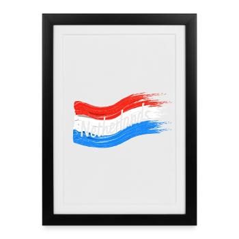 Netherlands Flag - Framed poster (27 × 37 cm) - black - Front
