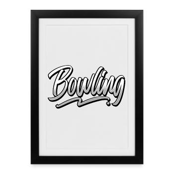 Bowling - Affiche encadrée (27 × 37 cm) - noir - Devant