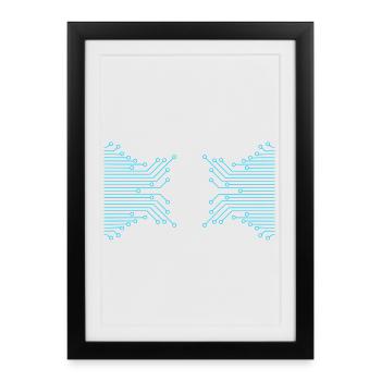 Papillon fait de rails conducteurs - Affiche encadrée (27 × 37 cm) - noir - Devant