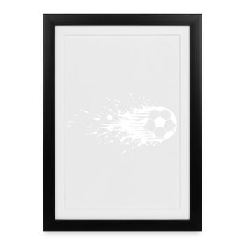 Énergique Football Art Football - Affiche encadrée (27 × 37 cm) - noir - Devant