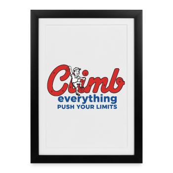 Escalade tout Pousse tes limites Design - Affiche encadrée (27 × 37 cm) - noir - Devant