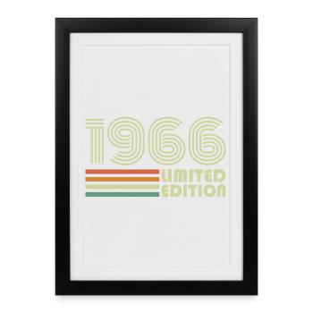 Cadeau d’anniversaire rétro vintage 1966 - Affiche encadrée (27 × 37 cm) - noir - Devant