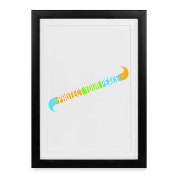 Protect Your Peace Mental Health Mindfulness - Framed poster (27 × 37 cm) - black - Front