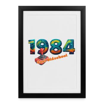 Vintage 1984 – Retro Joystick – Cool Old School - Framed poster (27 × 37 cm) - black - Front