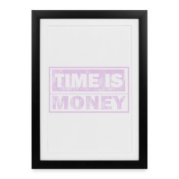 Time is money Neon panel - Framed poster (27 × 37 cm) - black - Front
