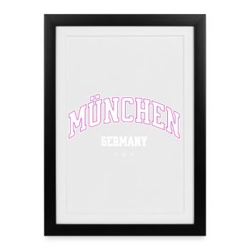 Munich Neon Bow Flair - Framed poster (27 × 37 cm) - black - Front