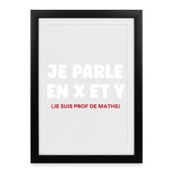 I Speak in X and Y — Math Teacher - Framed poster (27 × 37 cm) - black - Front