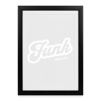 Funk Music Retro Script Logo - Framed poster (27 × 37 cm) - black - Front