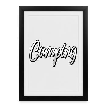 Camping - Framed poster (27 × 37 cm) - black - Front
