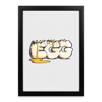 Egg, Drawn Word (2) - Framed poster (27 × 37 cm) - black - Front