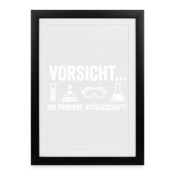 T-shirt humoristique de chimie pour les fans de science - Affiche encadrée (27 × 37 cm) - noir - Devant