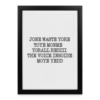 JONE GASPILLE TON JOUET MONME YORALL REDIII LA VOIX - Affiche encadrée (27 × 37 cm) - noir - Devant