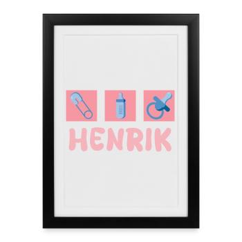 Cadeau pour Henrik - Affiche encadrée (27 × 37 cm) - noir - Devant
