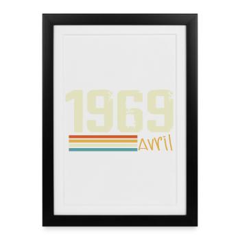 Born in April 1969 - Framed poster (27 × 37 cm) - black - Front