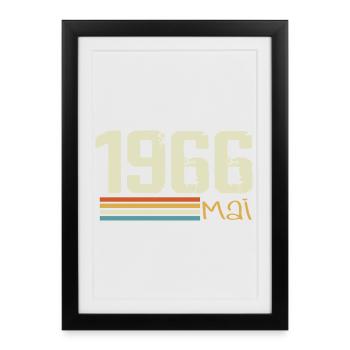 Mai 1966 - Affiche encadrée (27 × 37 cm) - noir - Devant