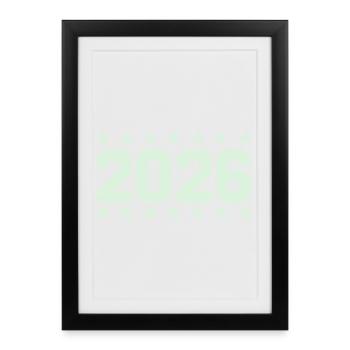 2026 Retro Block Font with Stars - Framed poster (27 × 37 cm) - black - Front