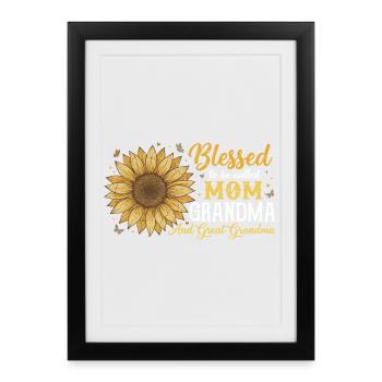 Great-Grandma Granny Sunflower Gift - Framed poster (27 × 37 cm) - black - Front