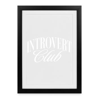 Introvert Club - Framed poster (27 × 37 cm) - black - Front