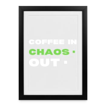 Le café dans le chaos. Dehors - Affiche encadrée (27 × 37 cm) - noir - Devant