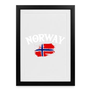 Vacances en Norvège dans les fjords de Norge Voyage en Scandinavie - Affiche encadrée (27 × 37 cm) - noir - Devant