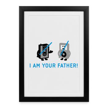 darth vader vs pod - Affiche encadrée (27 × 37 cm) - noir - Devant