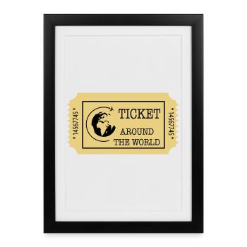 Around the World Ticket - Framed poster (27 × 37 cm) - black - Front